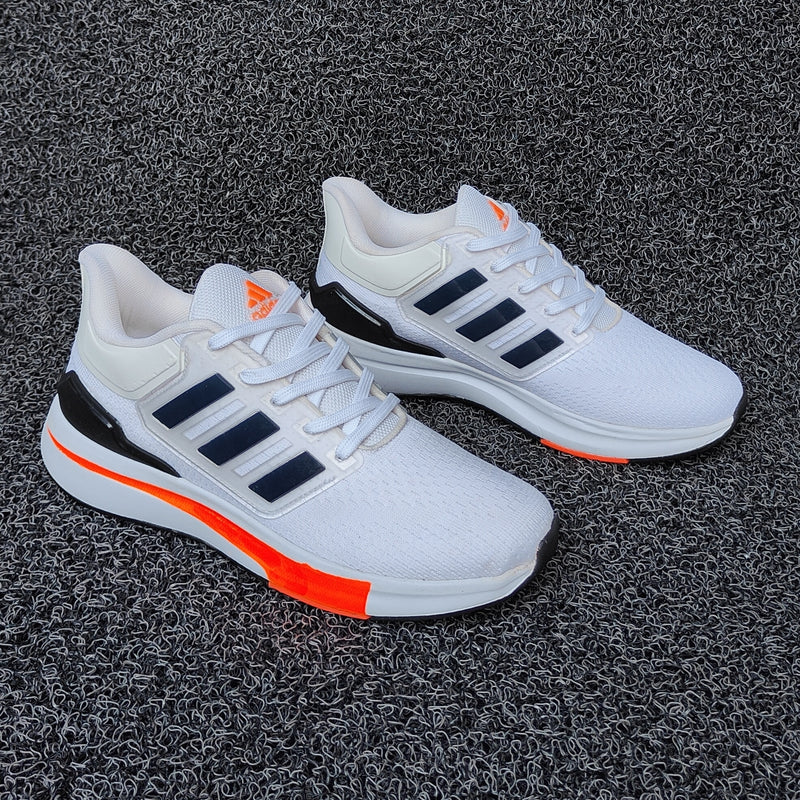 EQ21 Run Shoes White Black Orange