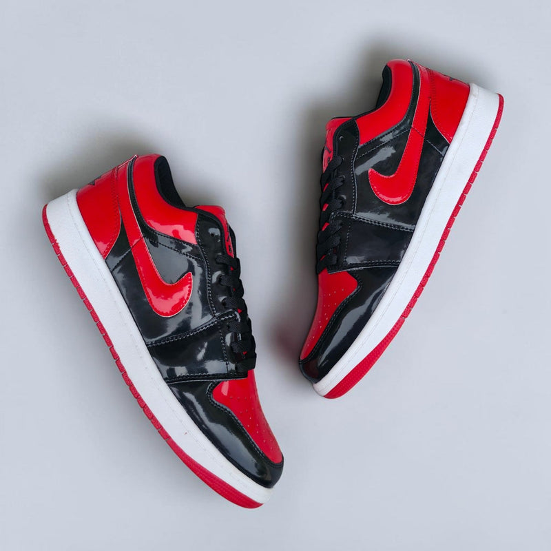 J1 Low Patent Varsity Red Black