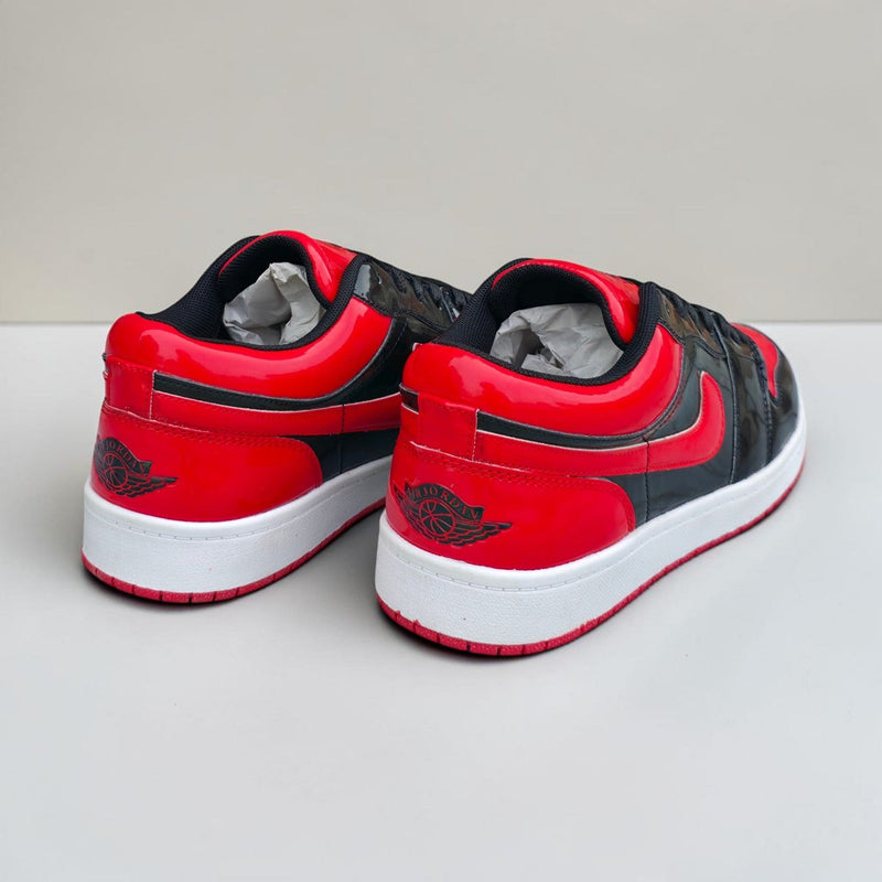 J1 Low Patent Varsity Red Black