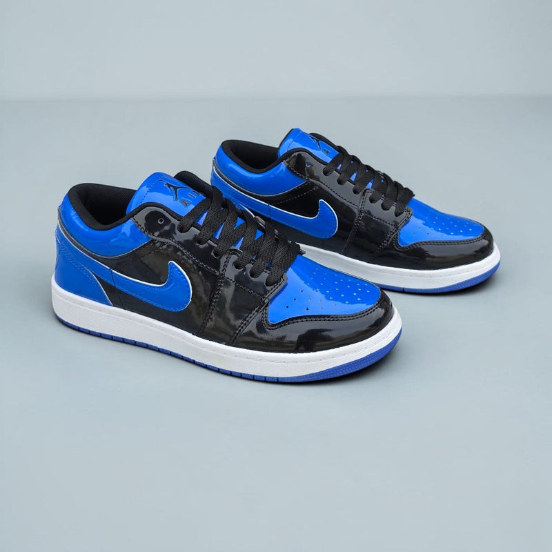 J1 Low Patent Varsity Royal Blue Black